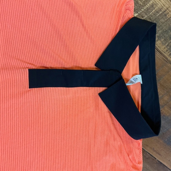 Lululemon Precision Polo Shirt Orange Black Trim Men’s Size L - Picture 5 of 11